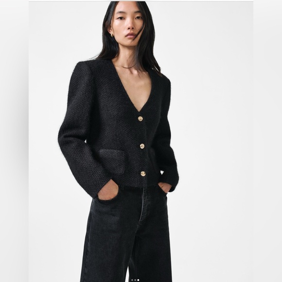 Anine Bing Jackets & Blazers - Anine Bing Anitta Jacket Black Tweed Jacket with Gold Buttons